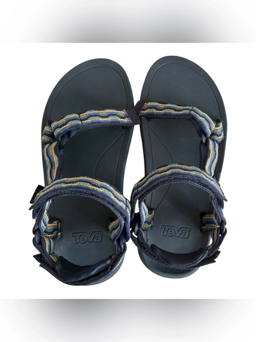 Teva Blue Webbing Strap with Yellow and Light Blue Accents